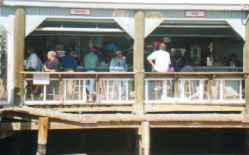 View of Bonita Bill's restaurant from the dinghy dock